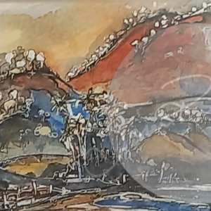 sue gee - fractals - indian ink watercolour