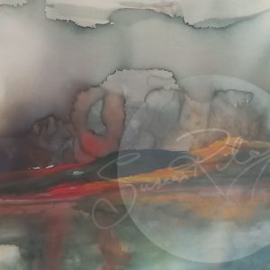 sue gee - cane fire coast - watercolour