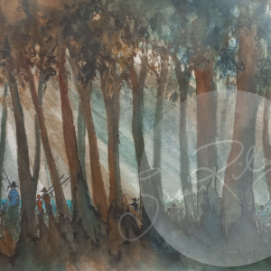 sue gee - are we there yet? - indian ink watercolour